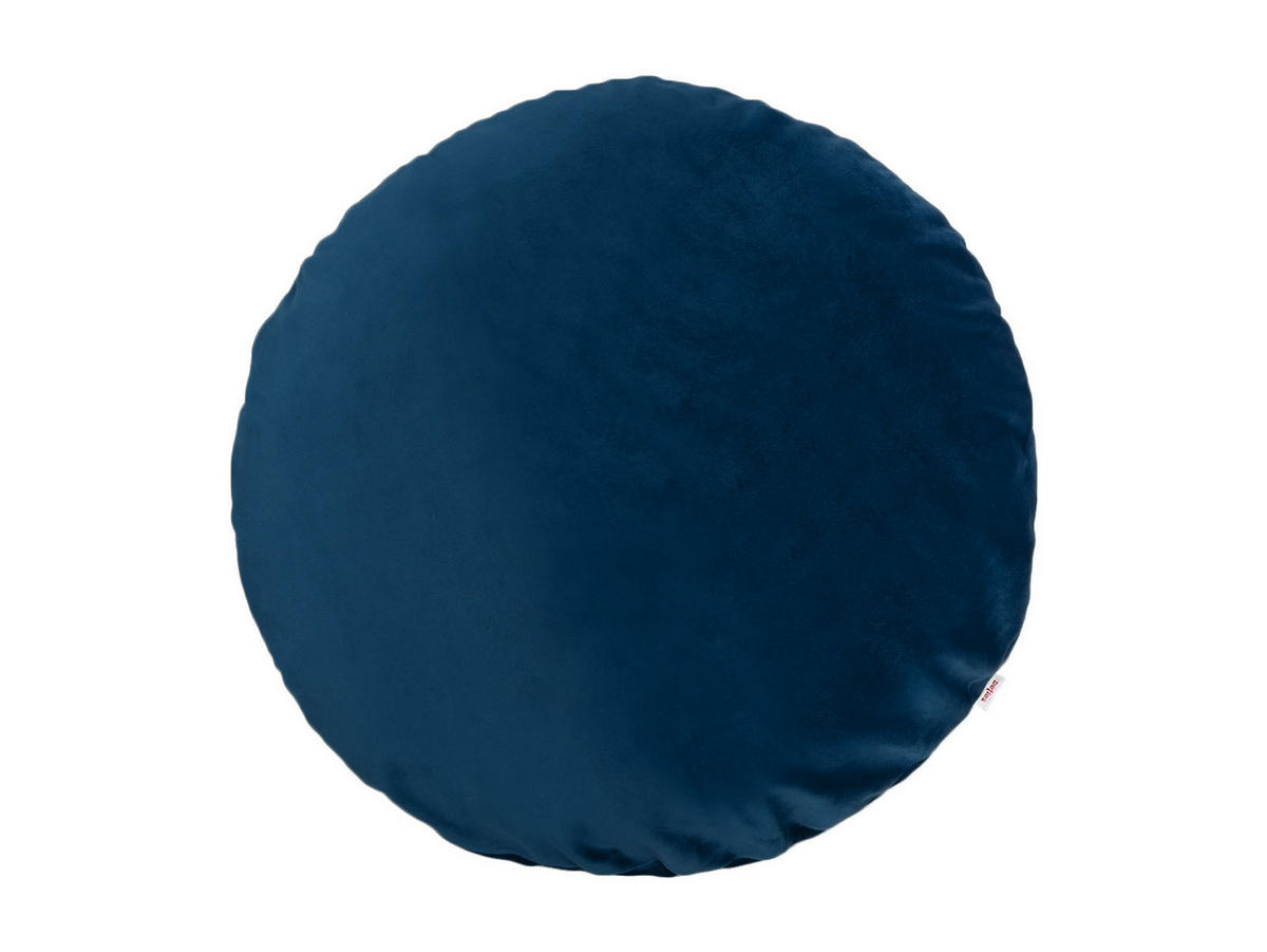 KISSENHÜLLE Rund Samt&Sonders admiral-blau 80 cm Ø - Blau/Dunkelblau, Textil (80/80cm) - beties Heimtextil