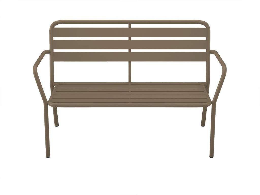 GARTENBANK - Metall - Taupe - MIRMANDE von MYLIA - Braun, Metall (58/82/123cm) - Vente-Unique