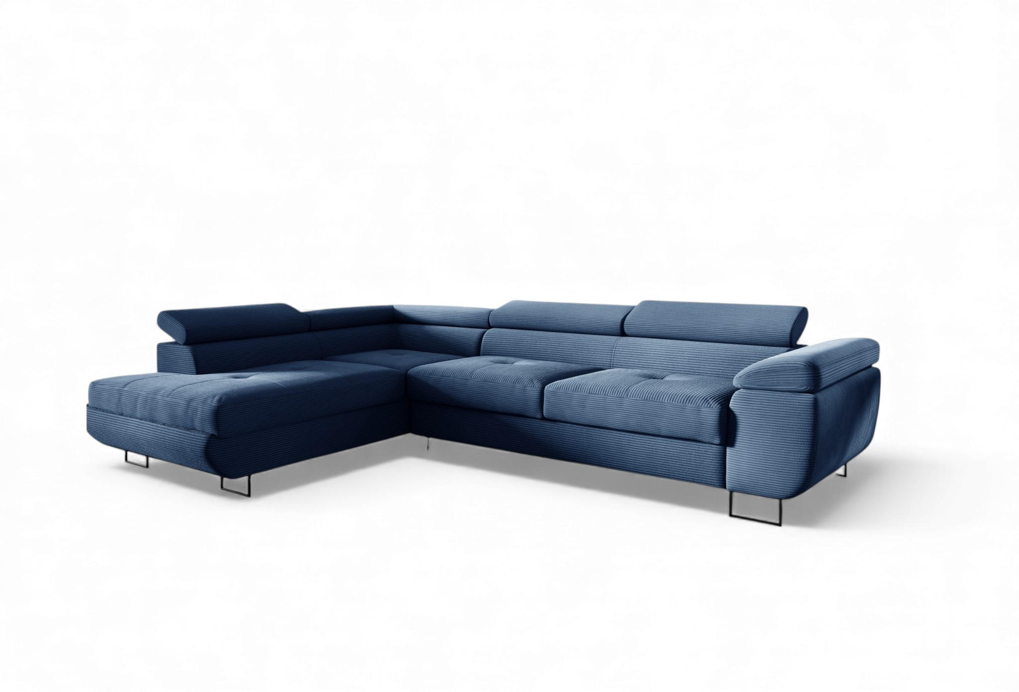 ECKSOFA Declan Mit Schlaffunktion - Blau, Holzwerkstoff/Textil (277/203cm) - Fun Möbel