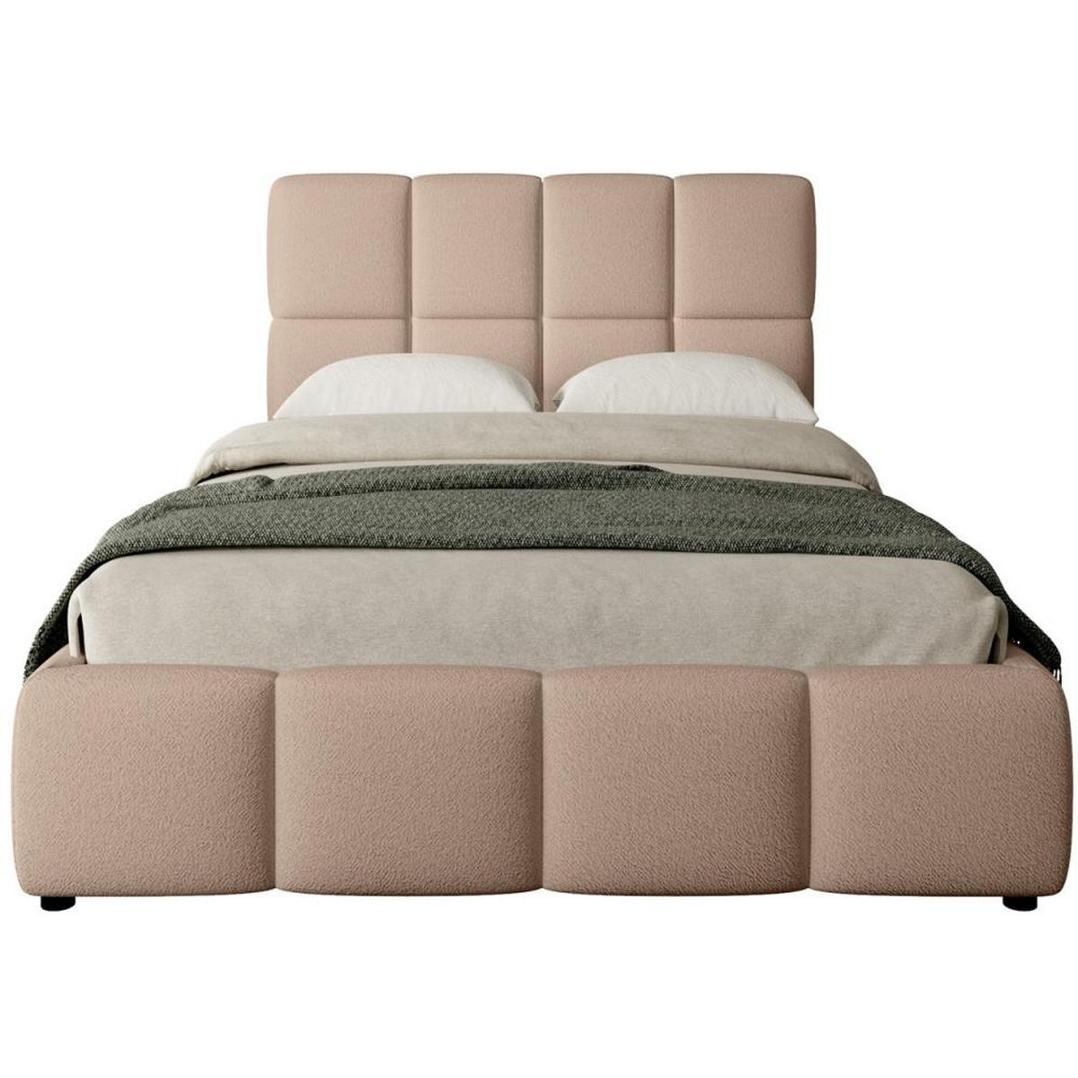 POLSTERBETT Nostro mit Bettkasten 160x200 cm hellbraun - Hellbraun/Schwarz, Textil (160/200cm) - Beautysofa