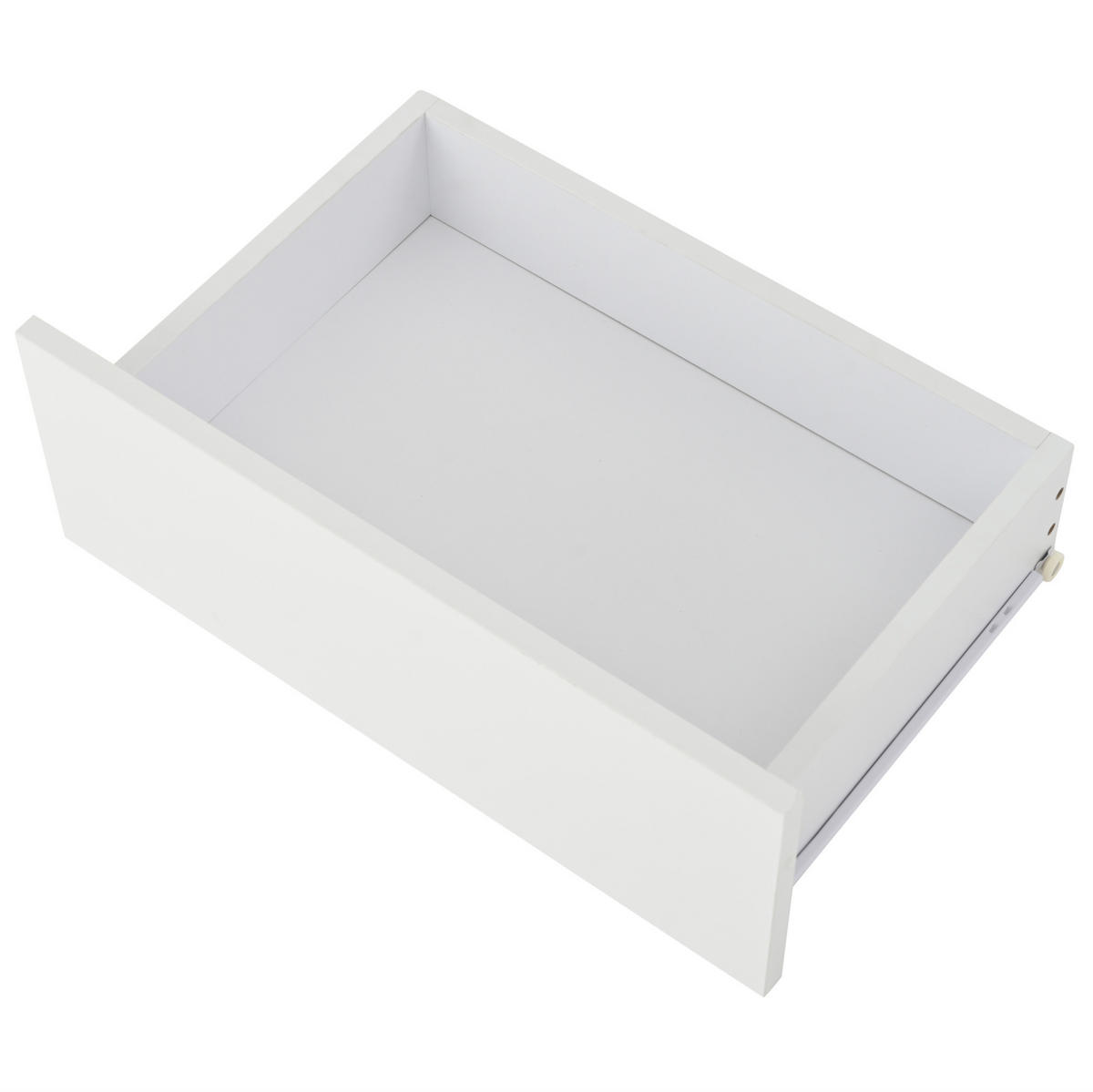 COUCHTISCH 100/50/35 cm Weiß aus Spanplatte und Glas mit LED-Licht und 2 Schubladen - Weiß, Holzwerkstoff (100/50/35cm) - OKMYHOME