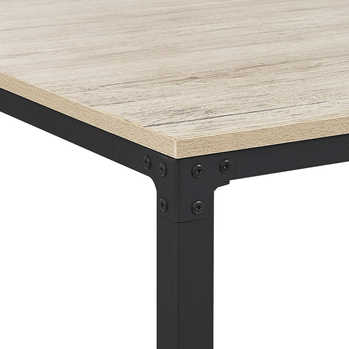 ESSTISCH 150/90/76 cm Hellbraun, Schwarz Rechteckig Hockley - Hellbraun, Holzwerkstoff (150/90/76cm) - Beliani