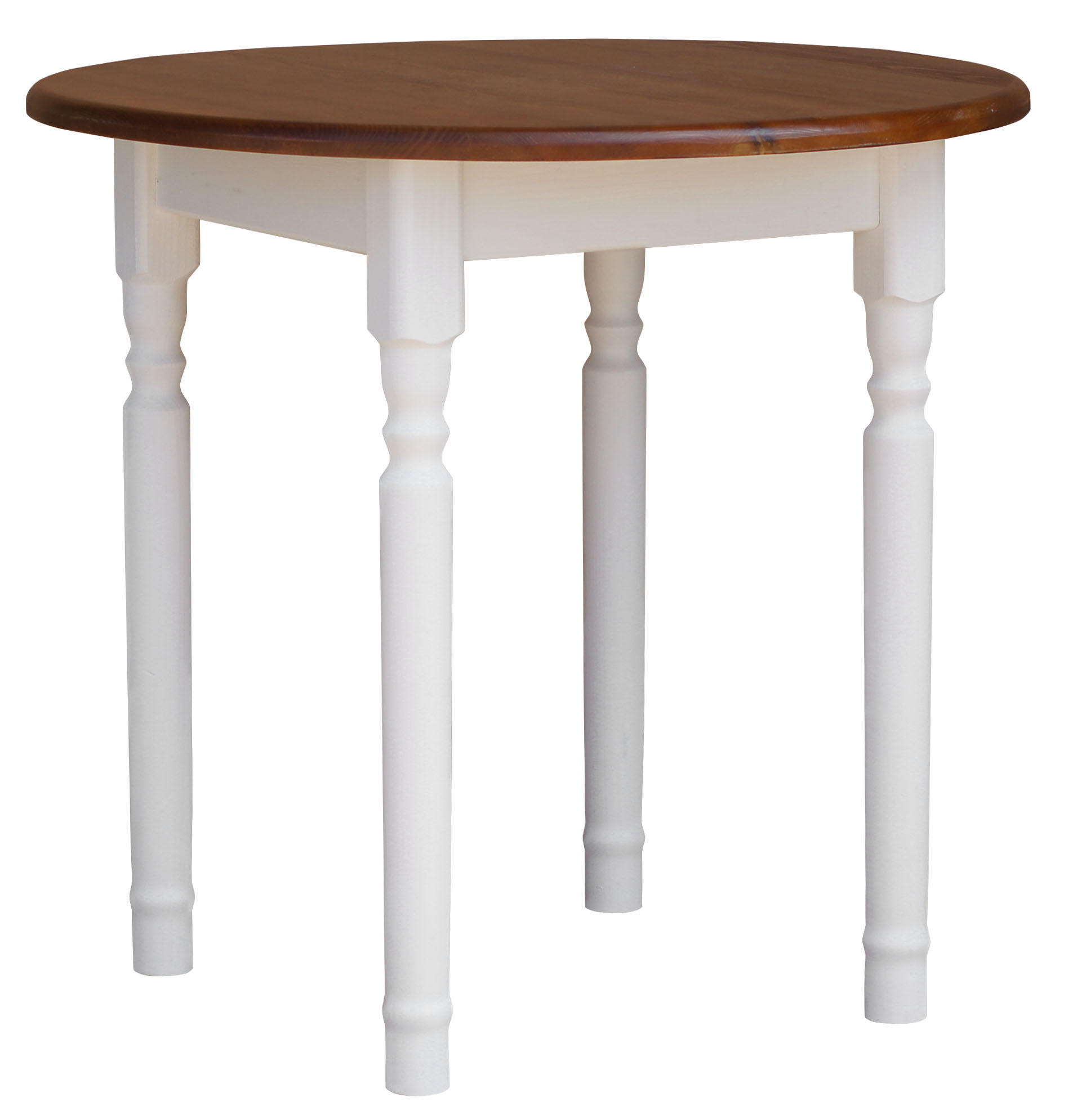 ESSTISCH Runder Kiefer Weiss/Eiche, 90cm - Eichefarben, Holz (90/90/75cm)