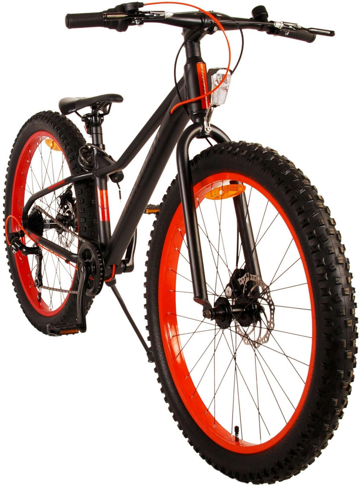 KINDERFAHRRAD Gradient - Jungen - 26 Zoll - 7-Gang - Scheibenbremse - Schwarz - Schwarz/Orange, Metall (77cm) - TPFSports