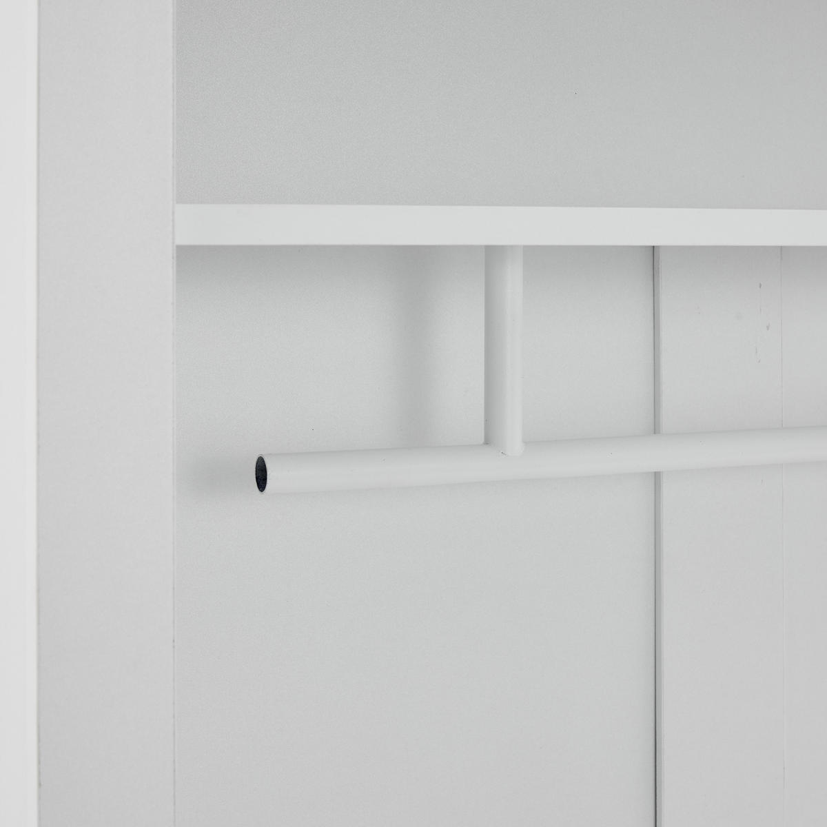 GARDEROBENSCHRANK in Weiß mit Schuhbank und Kleiderschrank für Eingangsbereich, B120/T40/H190cm - Weiß, Holzwerkstoff (120/190/40cm) - STILVORA