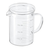 MESSBECHER Glas 350ml mit Skala und Deckel - Weiß, Glas (0.35L)
