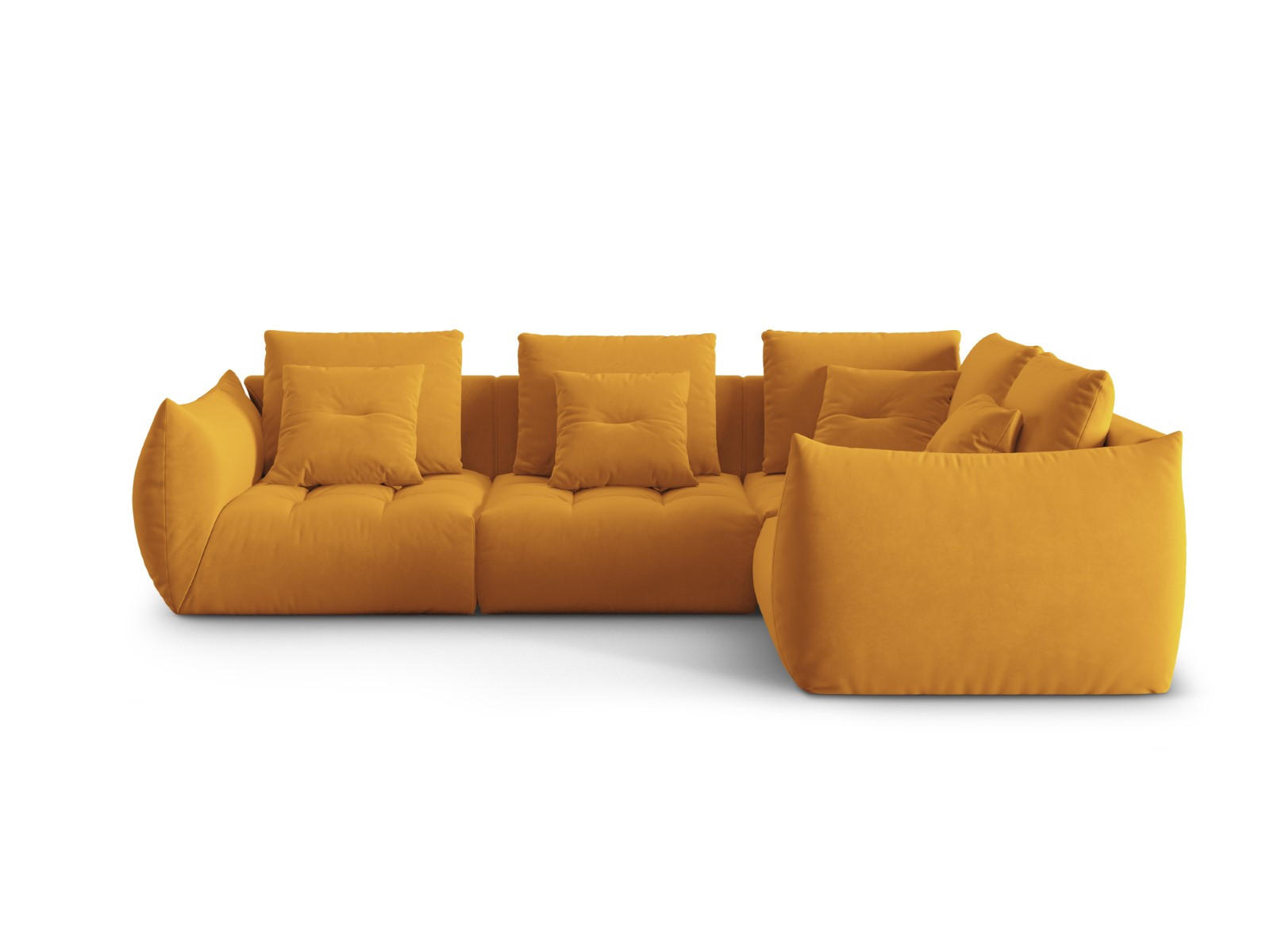 ECKSOFA modular rechts Bloom aus Samt gelb 3 Sitzplätze - Gelb, Textil (216/316cm) - Micadoni