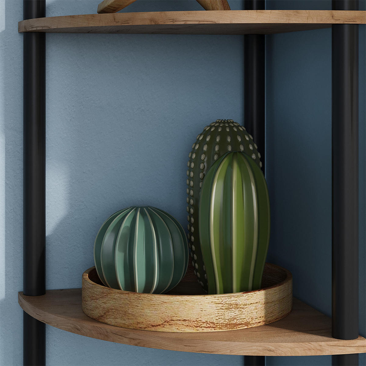 ROHOVÁ POLICE Bivio Zlatý dub power/antracit - medově dubová, kompozitní dřevo (29/163.5/29cm) - Vicco