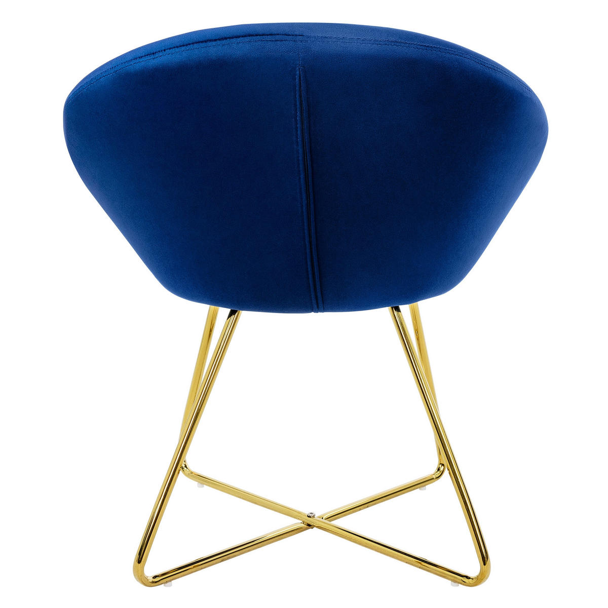 STUHL Samt blau - Blau, Metall (58/74/65cm) - ML-DESIGN