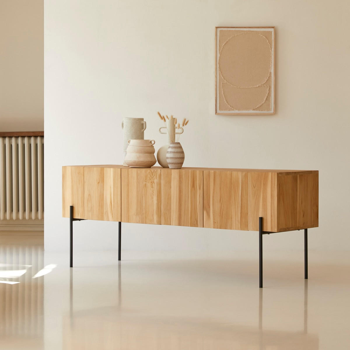 TV-SCHRANK Honorine Natur aus Teak - Naturfarben, Holz (170/66/50cm) - Tikamoon
