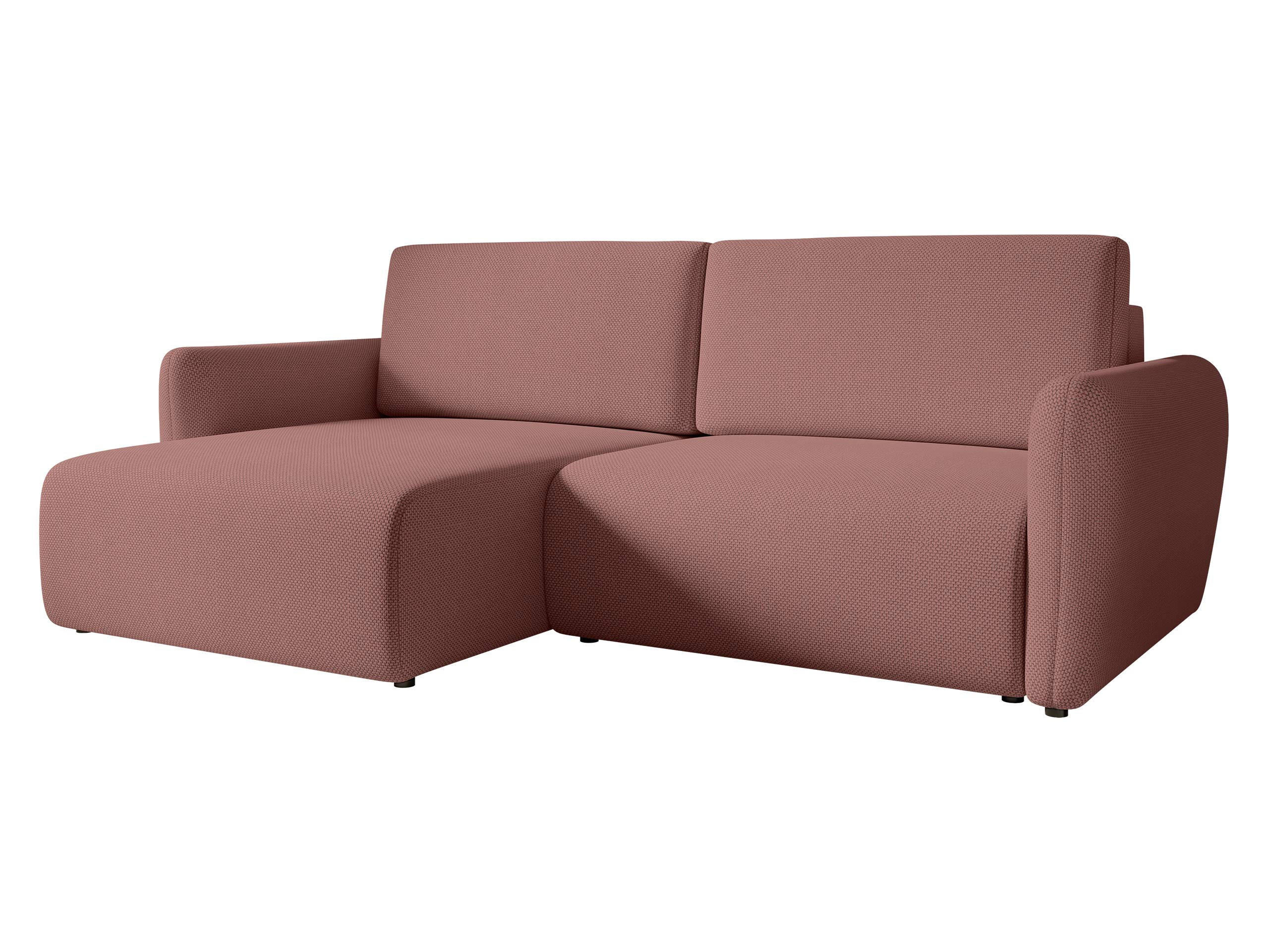 ECKSOFA Goya Slim - Schwarz/Rosa, Holz/Kunststoff (234/140cm) - MIRJAN24