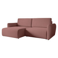 ECKSOFA Goya Slim - Schwarz/Rosa, Holz/Kunststoff (234/140cm) - MIRJAN24