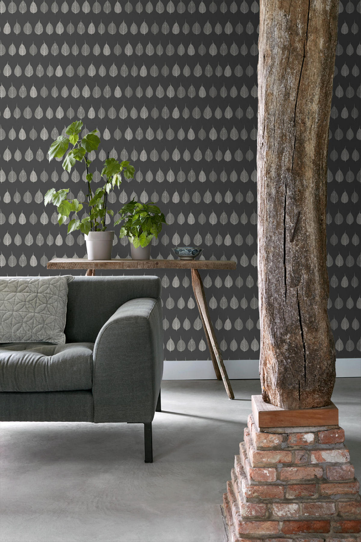 TAPETE Skelettblätter 53 cm x 10.05 m - Schwarz, Papier (53/1000cm) - ESTAhome