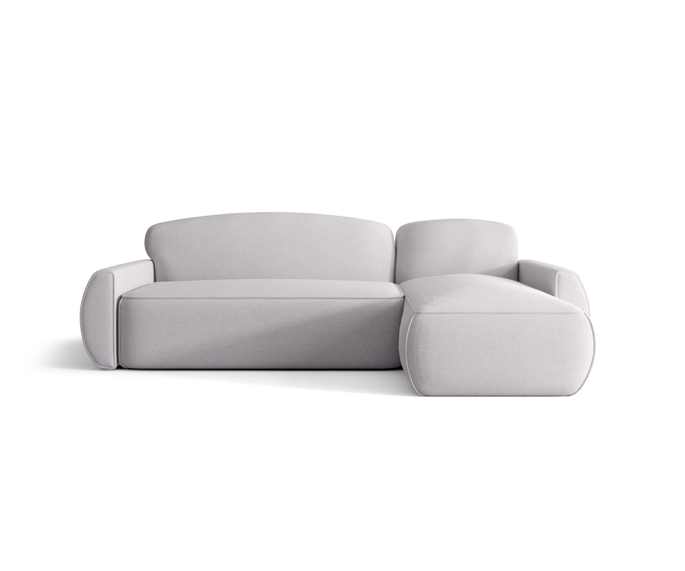 ECKSOFA mit Schlaffunktion LUCAS Curio 80 Rechts - Hellgrau, Textil (240/145cm) - Bedante