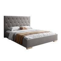 POLSTERBETT IZOLDA mit hohem Kopfteil 160x200 cm Royal Velvet 250 - Grau, Textil (160/200cm) - Lookway