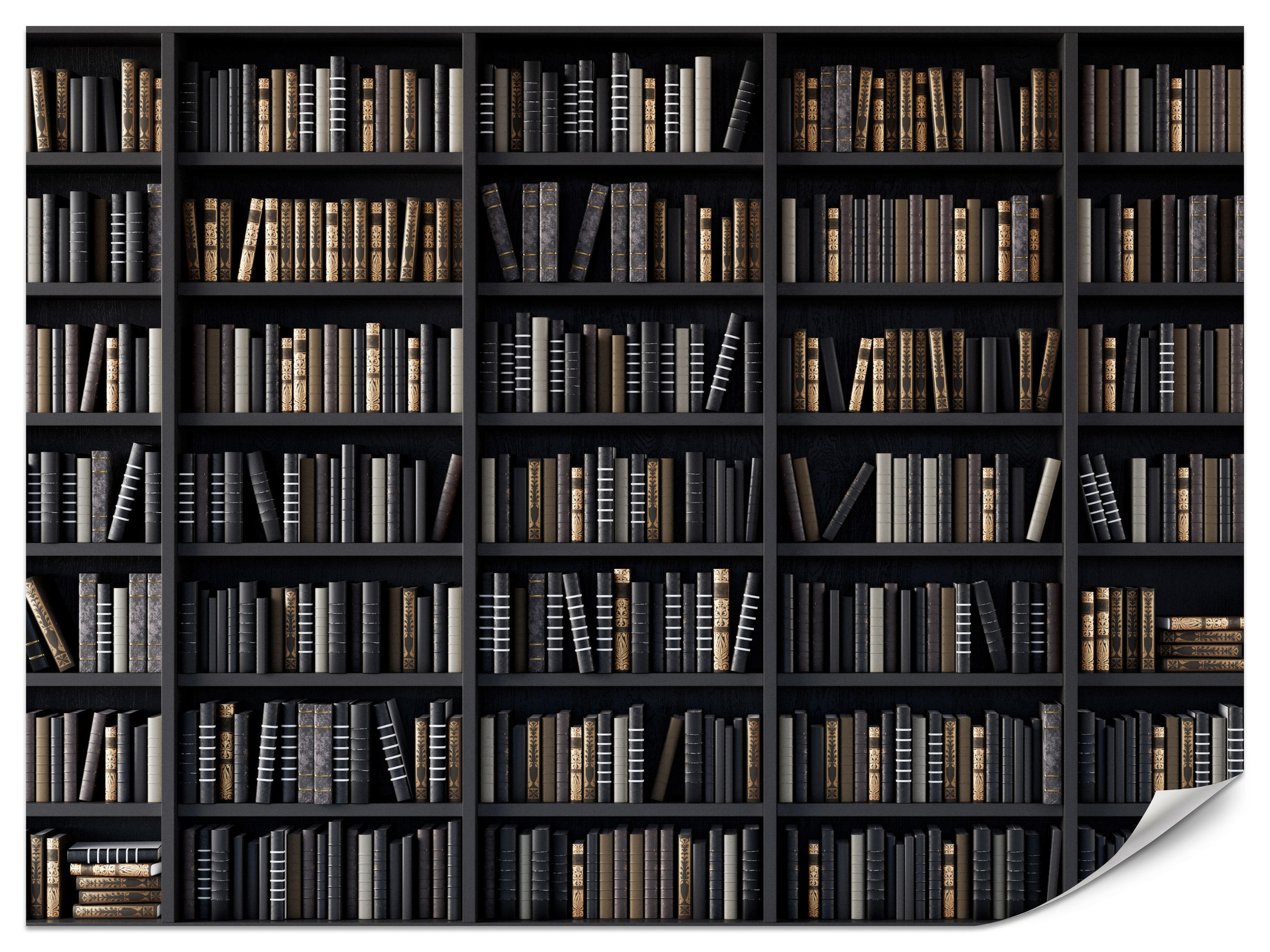 FOTOTAPETE für Büro Bücherregale Bibliothek Literatur 100x70 - Beige/Creme, Papier (100/70cm) - Muralo