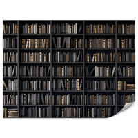 FOTOTAPETE für Büro Bücherregale Bibliothek Literatur 100x70 - Beige/Creme, Papier (100/70cm) - Muralo