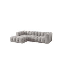 ECKSOFA L-form BALOO L, Chenille-Stoff Arena, Hellgrau, Links - Hellgrau, Holz (280/193cm) - Kaiser Möbel