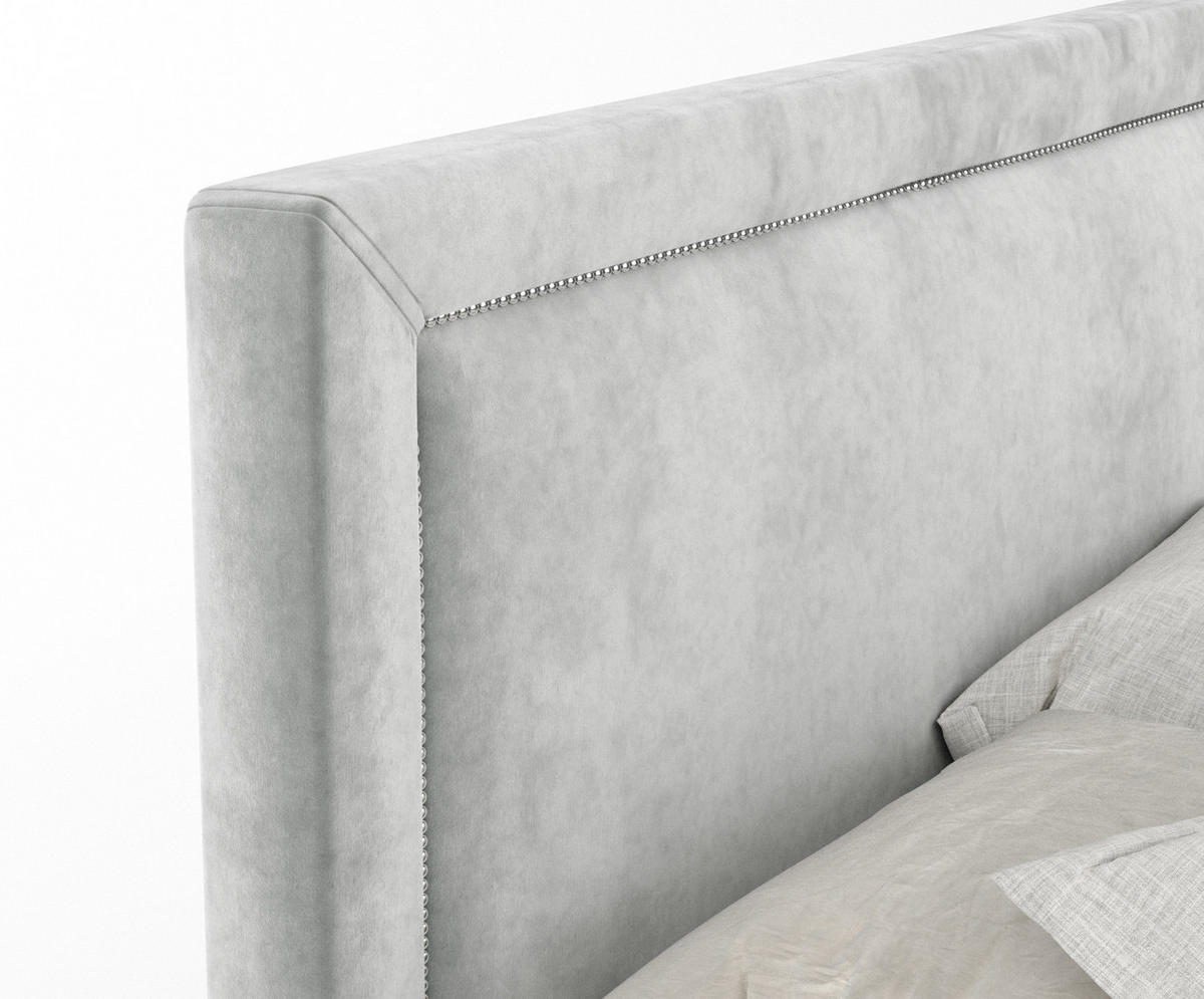 BOXSPRINGBETT Lavenda Hellgrau 140/200 cm - Hellgrau/Schwarz, Holz/Holzwerkstoff (140/200cm) - Maison de Reve