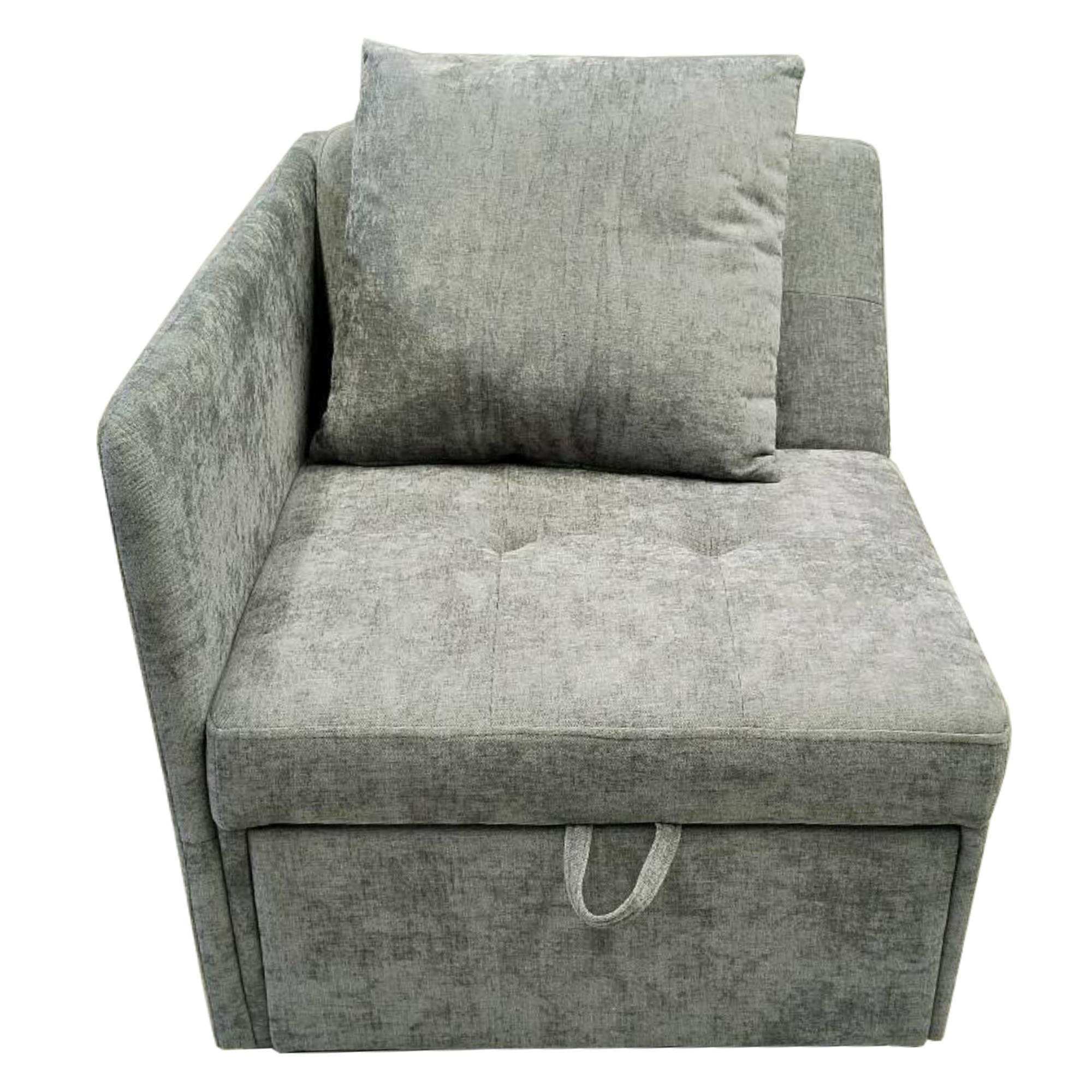 SCHLAFSOFA 177/68/65 cm Hellgrau mit Verstellbare Rückenlehne - Grau, Textil (177/65/68cm) - Oxeza