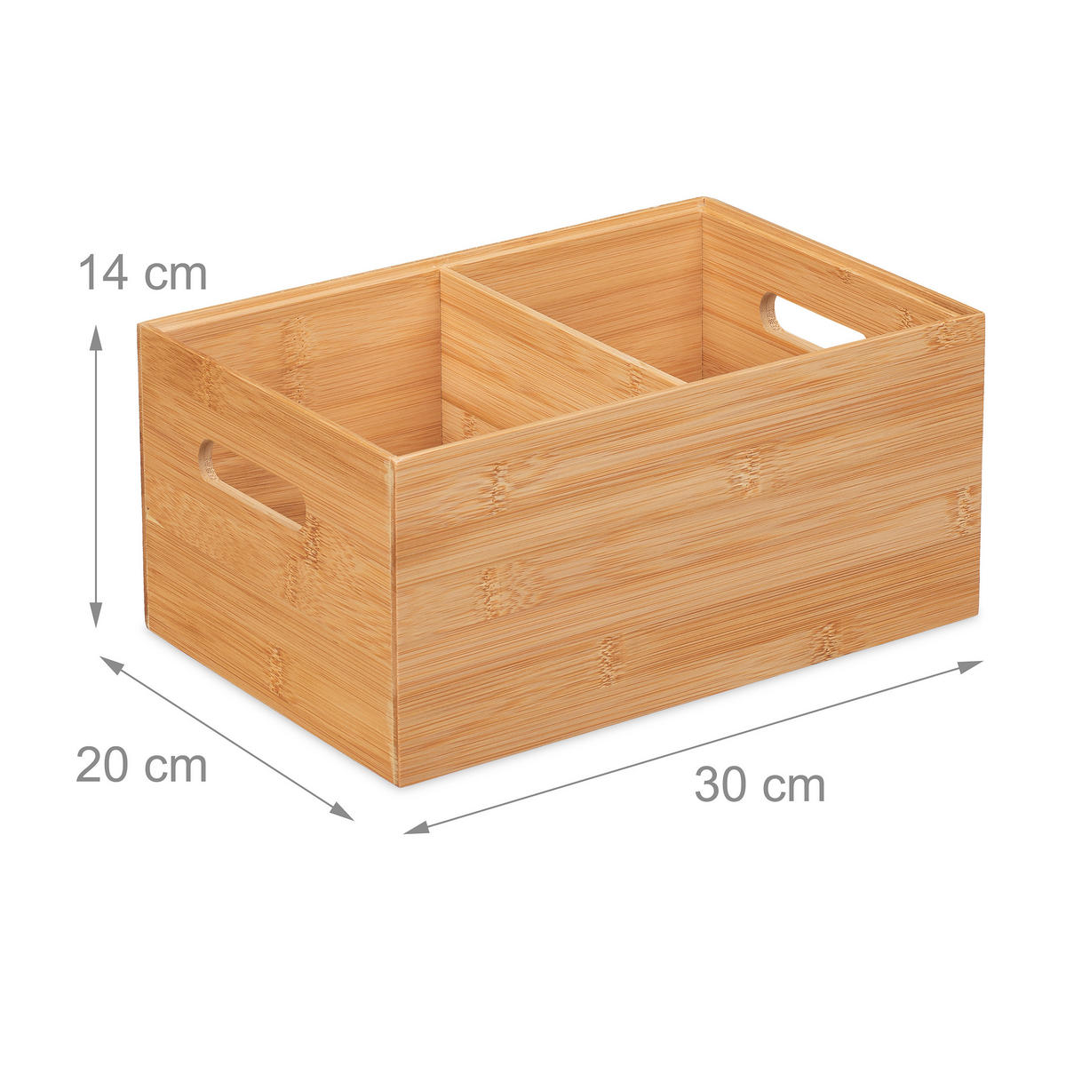 AUFBEWAHRUNGSBOX - Hellbraun, Holz (30/14/20cm) - Relaxdays