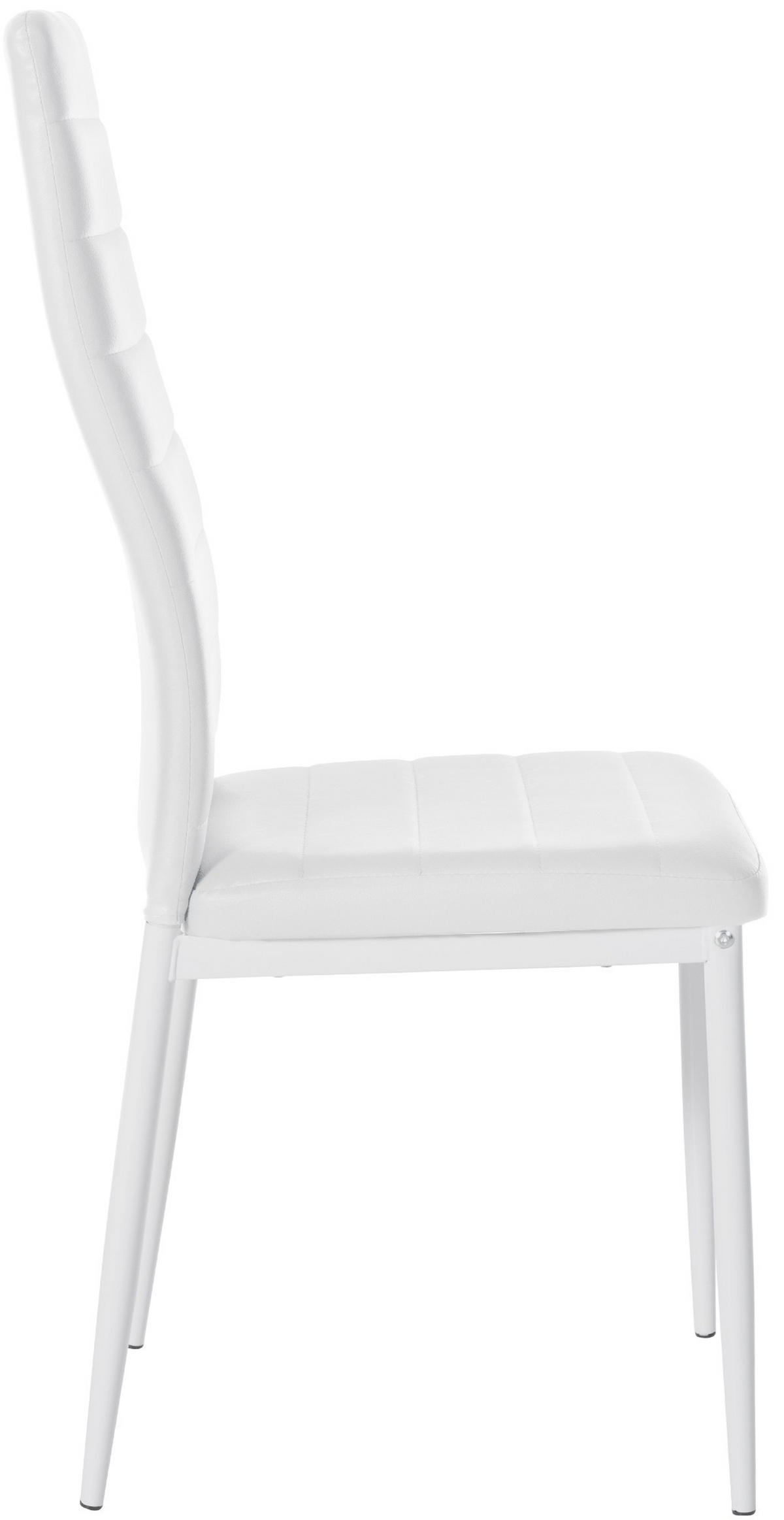 ESSZIMMERSTÜHLE Mayfair 4er Set 99x41,5x40 cm Weiß - Weiß, Leder (41.5/99/40cm) - furnicato