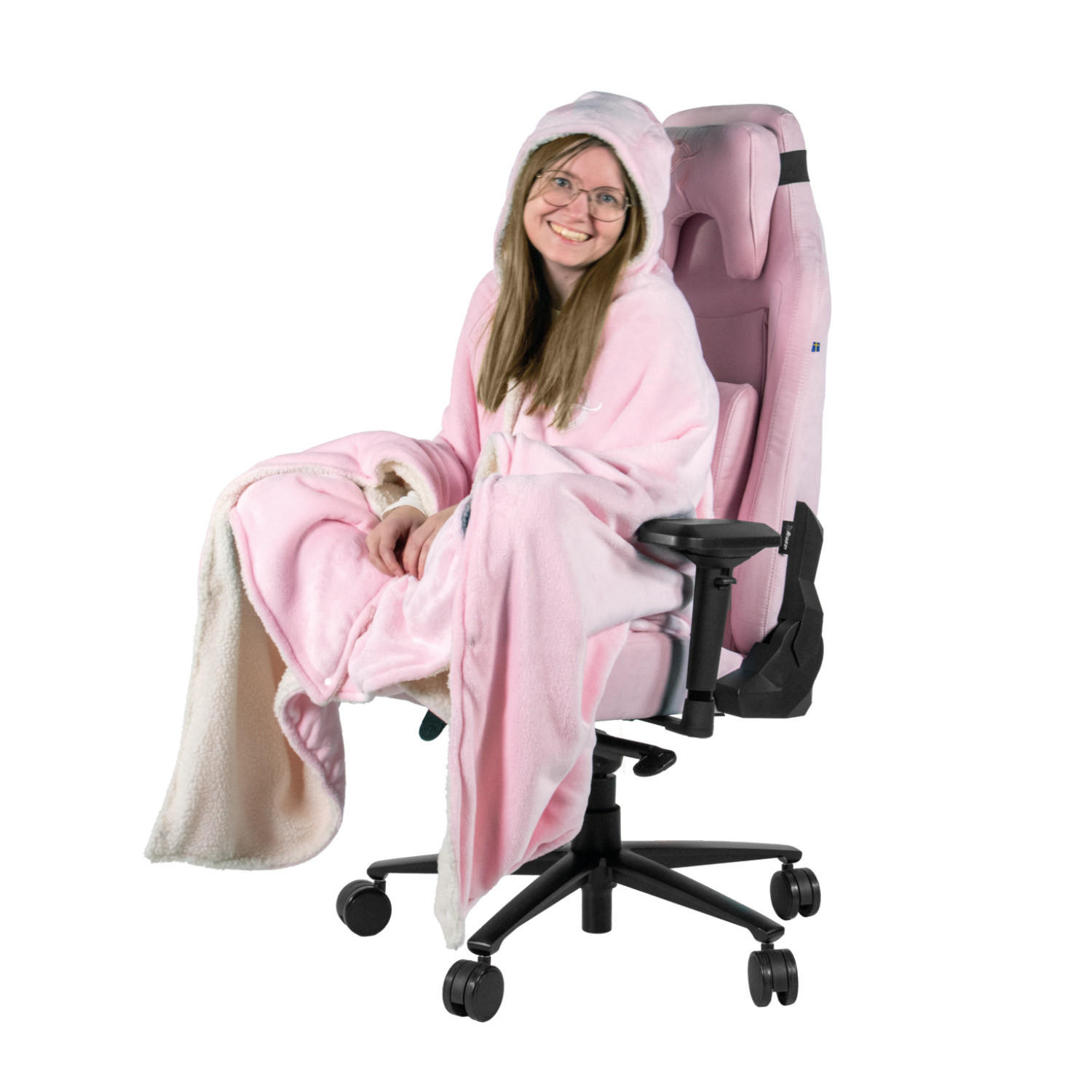 STUHLKUSCHELDECKE Velour/Sherpa Rosa - Pink, Textil (135/155cm) - Arozzi