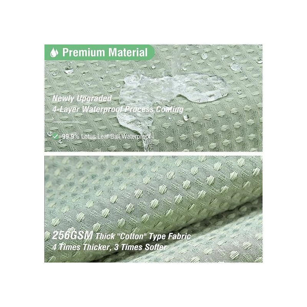 DUSCHVORHANG Grün 180 cm Waffelstruktur Stoff dick mit Ringen - Grün, Textil (80/180cm) - MCBOSON