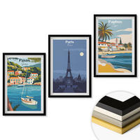 WANDBILDER 3er-Set - 40x60 cm Schwarzer Rahmen - Küstenstädte und Architektur - Schwarz, Kunststoff (40/60cm) - ArtPrintCave
