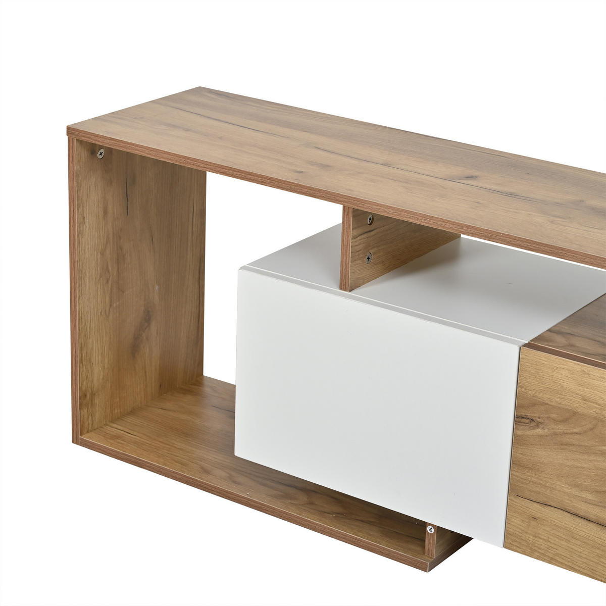 TV-ELEMENTLOWBOARD 180x30x49cm WeißNaturholz für 85ZollTV PushtoOpen - Naturfarben, Holz (39.5/16/99.01cm) - Raelunyi