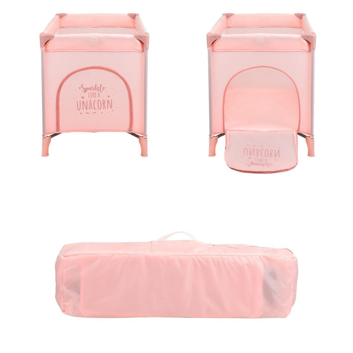 REISEBETT so gifted rosa pink weiche Matratzenauflage, Seiteneingang - Rosa, Metall (60/120cm) - Kikka boo