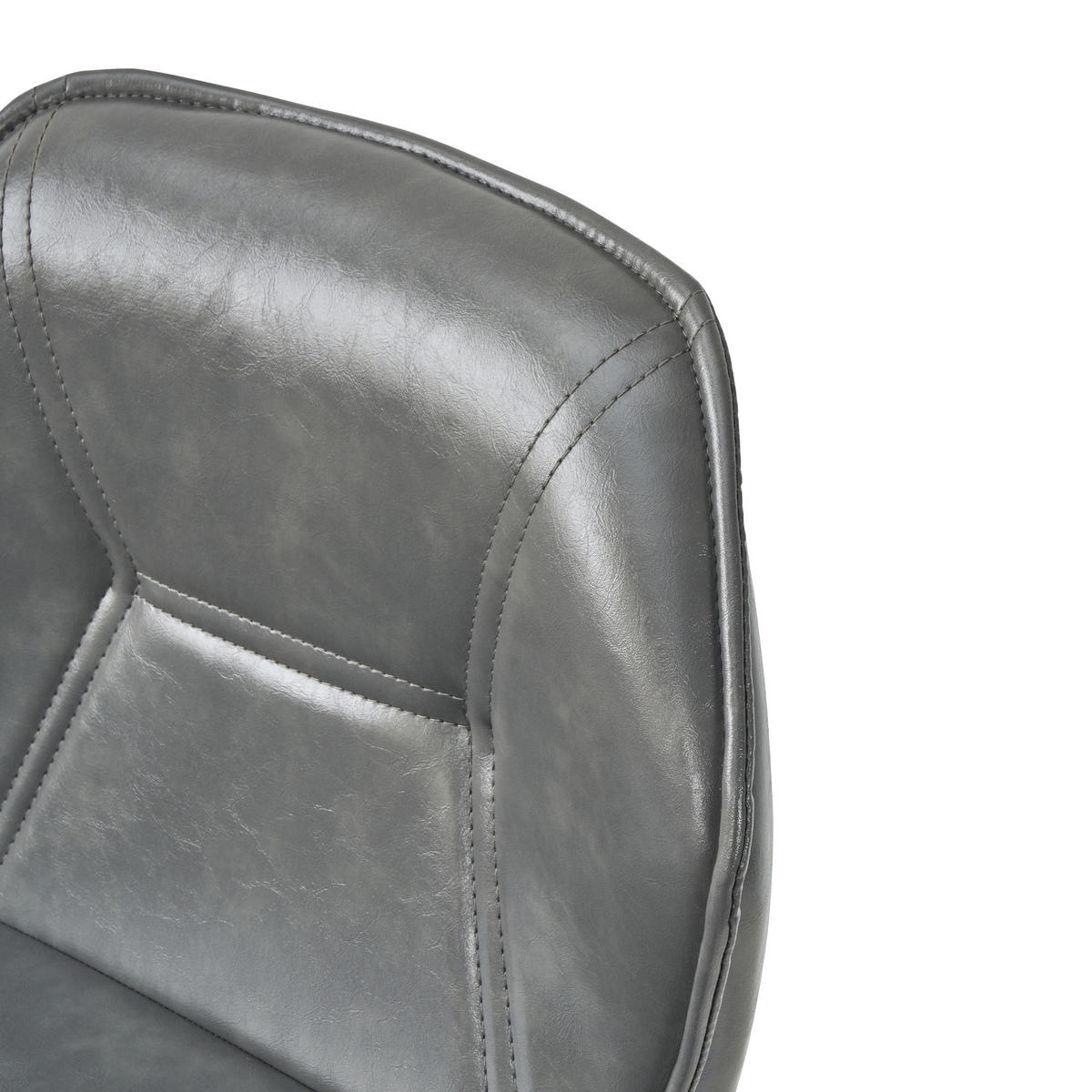 BARHOCKER 2er-Set Grau mit Kunstleder Rückenlehne und Fußstütze - Grau, Metall (48.5/91.5/47cm) - PANGIVO
