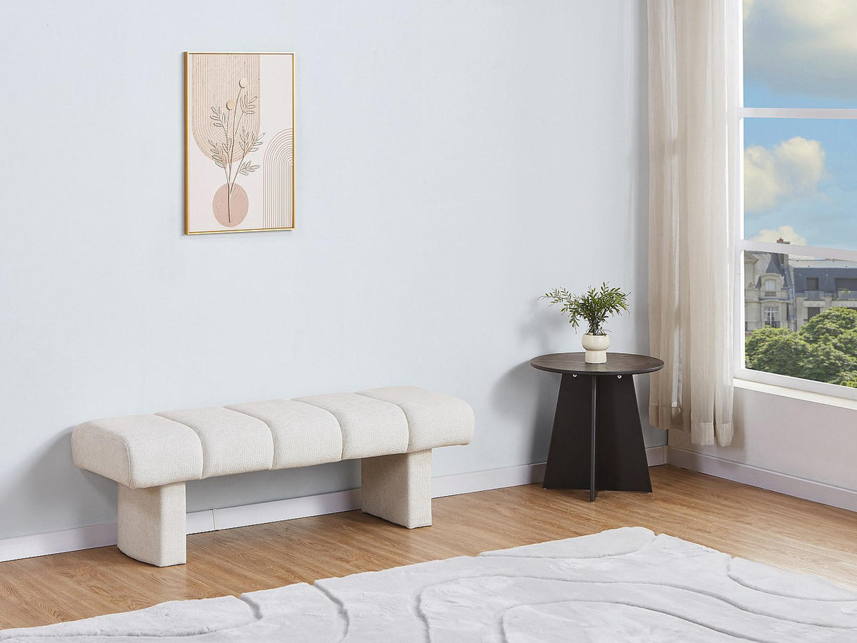 SITZBANK - 128 cm x 44 cm - Stoff - Beige - NUBELO - Beige, Textil (128/42/44cm) - Vente-Unique