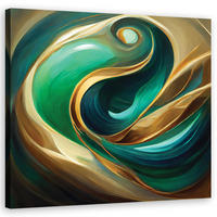 WANDBILD grün abstraktion - Grün, Textil (50/50cm) - Feeby