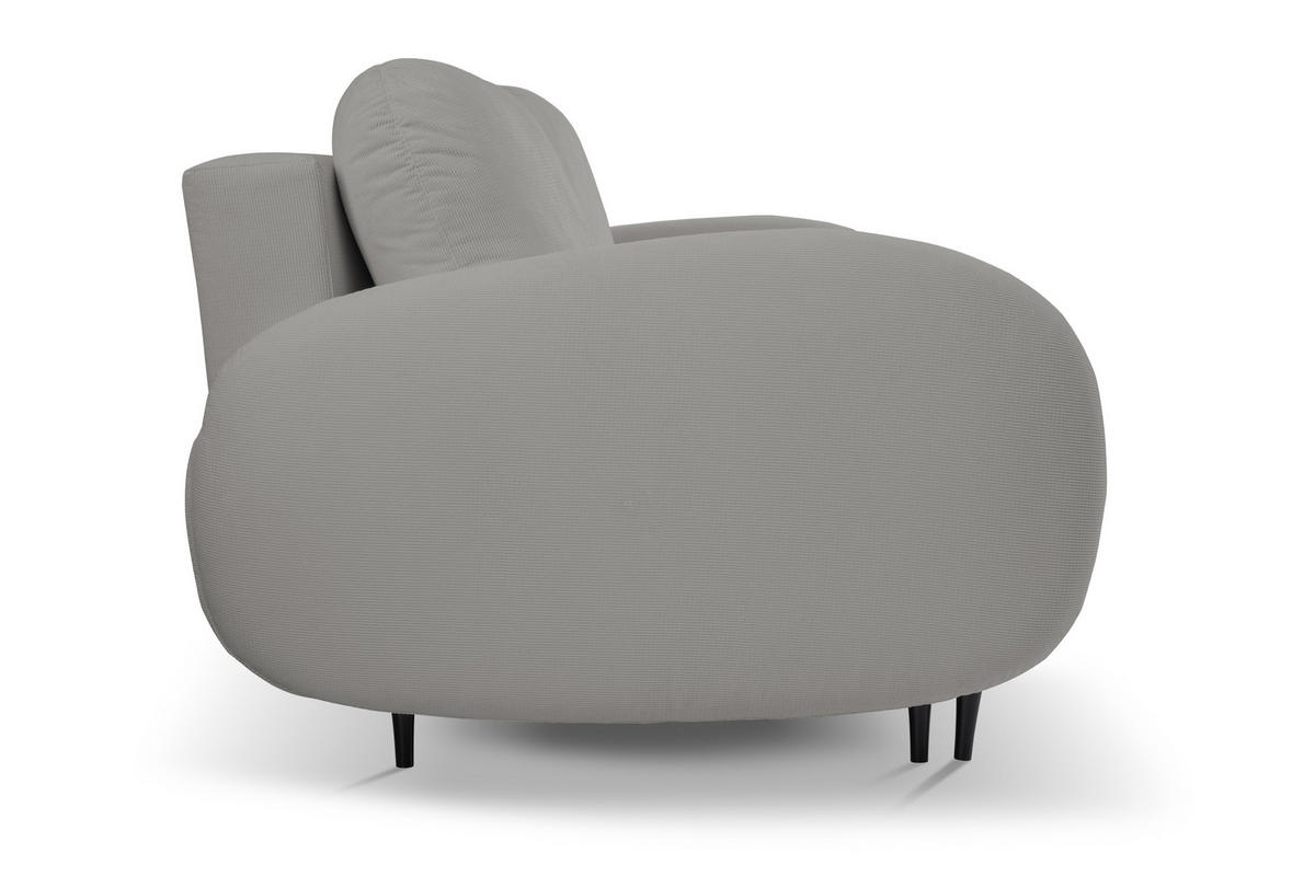 SOFA SOFT RunAgin Mit Schlaffunktion Und Bettkasten, PUR-Schaum, Schwarze Kunststofffüße, lose Rückenkissen, freistehend, 232x109x95 cm Grey - Grau, Holz/Textil (232/95/109cm) - DomoHome