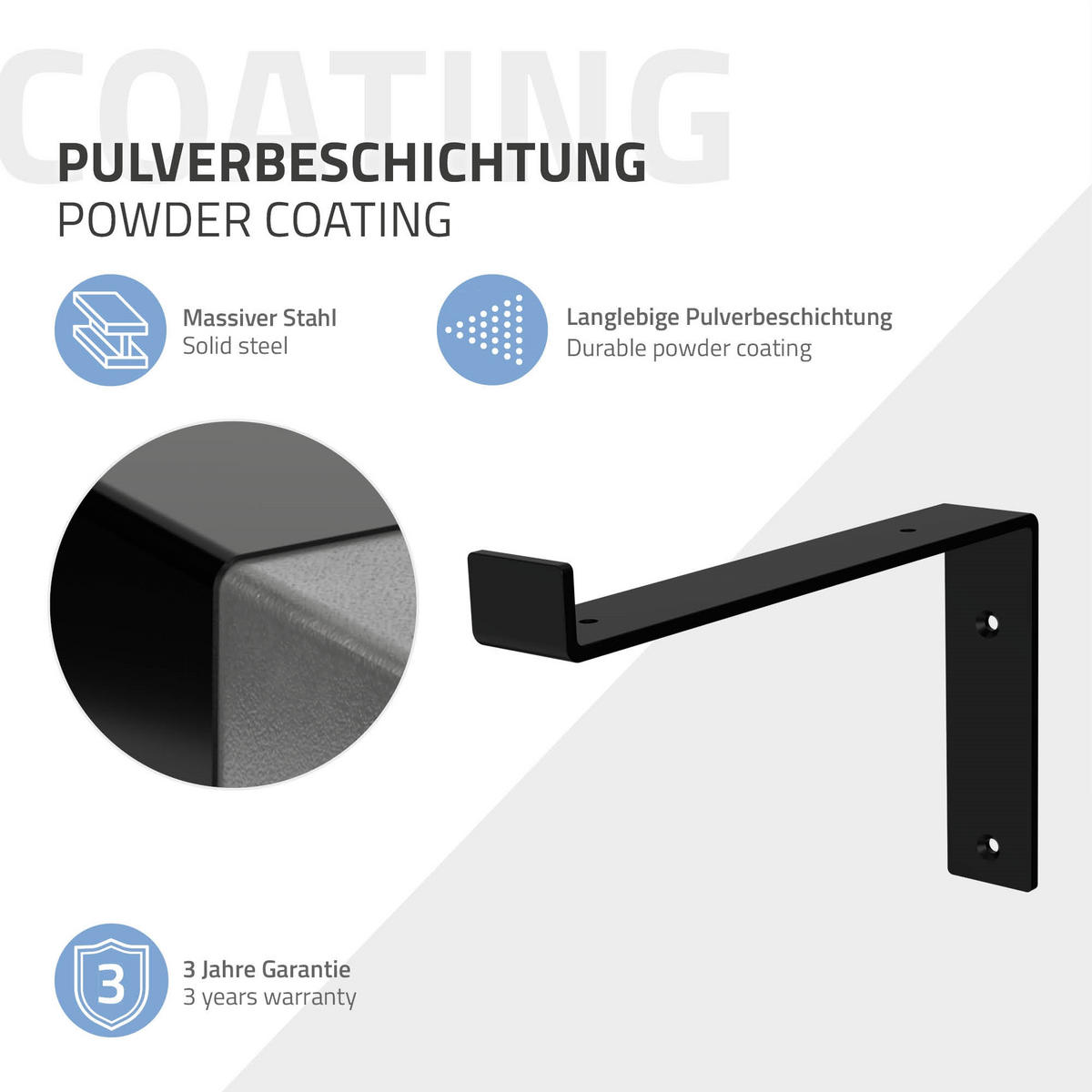 REGALHALTERUNG - Schwarz, Metall (17/4/25.5cm) - ML-DESIGN
