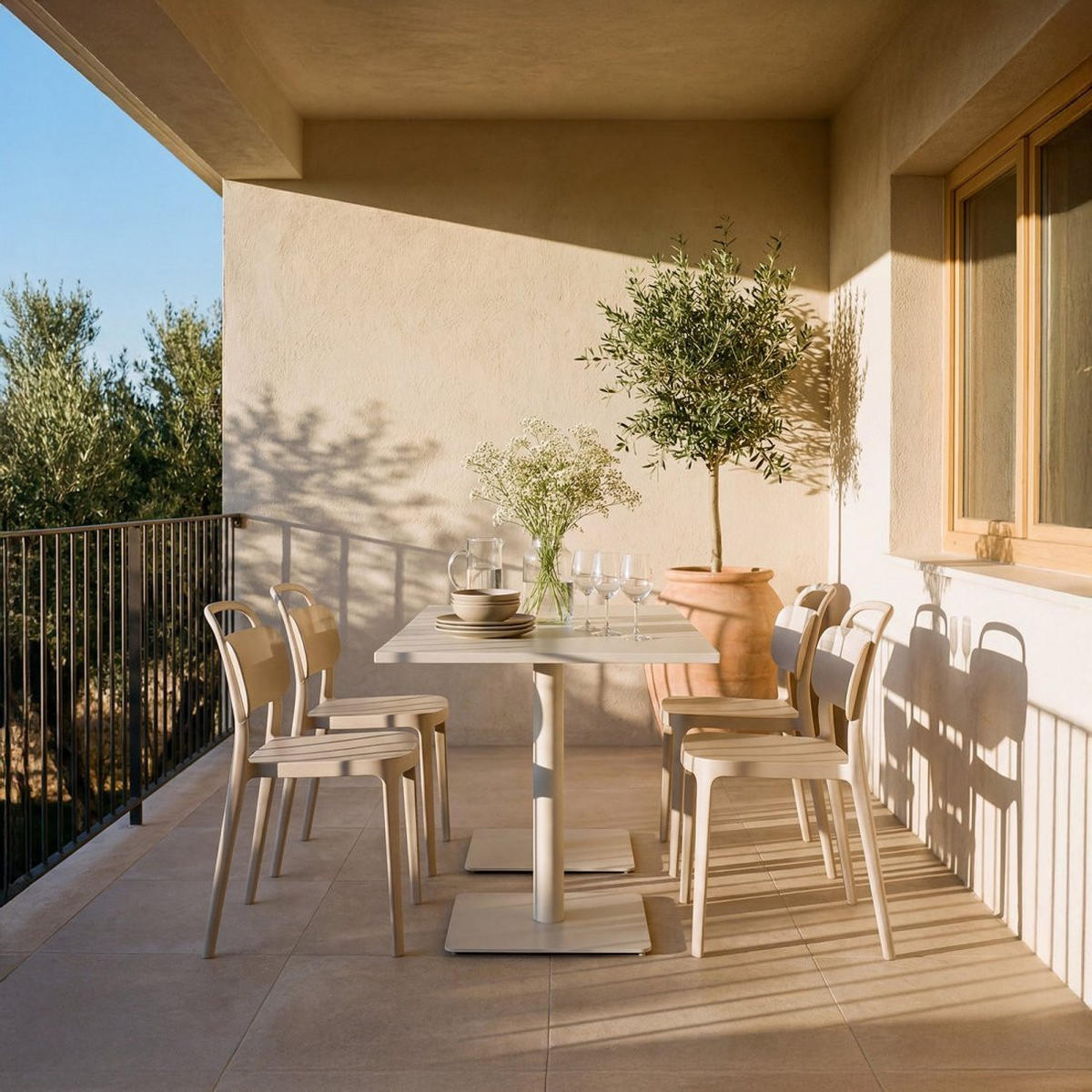 STUHL FÜR DRAUSSEN Edda Beige 47 cm x 78 cm - Beige, Kunststoff (47/78/51cm) - Klast Home