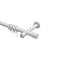 GARDINENSTANGEN-SET Prestige Santo 400 cm (geteilt in 2 x 200 cm), 1-läufig, 20 mm Ø Weiß - Weiß, Metall (400cm) - INTERDECO