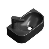 WASCHBECKEN Abgerundete Ecken Rechtes Hahnloch Mattschwarz - Schwarz, Keramik (21.5/12/40cm) - EMKE