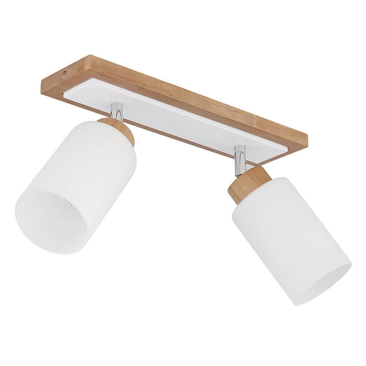LED DECKENLEUCHTE Holz Braun, Metall Weiß, schwenkbar - Klar, Holz (60/10.3/22cm) - Globo Lighting