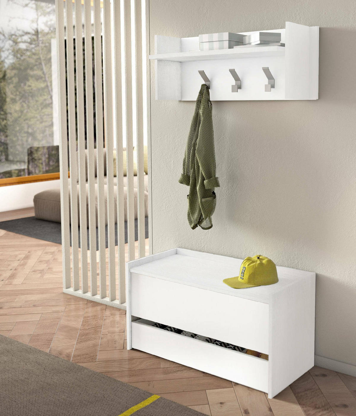 TRUHENBANK Weiß 40/90/46 cm - Weiß, Holzwerkstoff (90/46/40cm) - DMORA