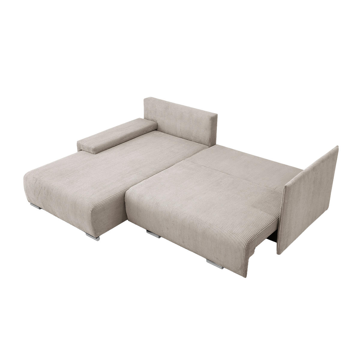 ECKSOFA TRAWANGA L mit Schlaffunktion, Creme - Creme, Textil (246/188cm) - Fedve