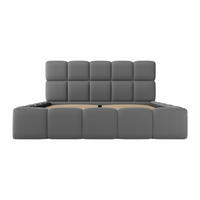 BETT mit Bettkasten - 2 Personen - Stoff - Grau - - Grau, Textil (140/190cm) - Vente-Unique