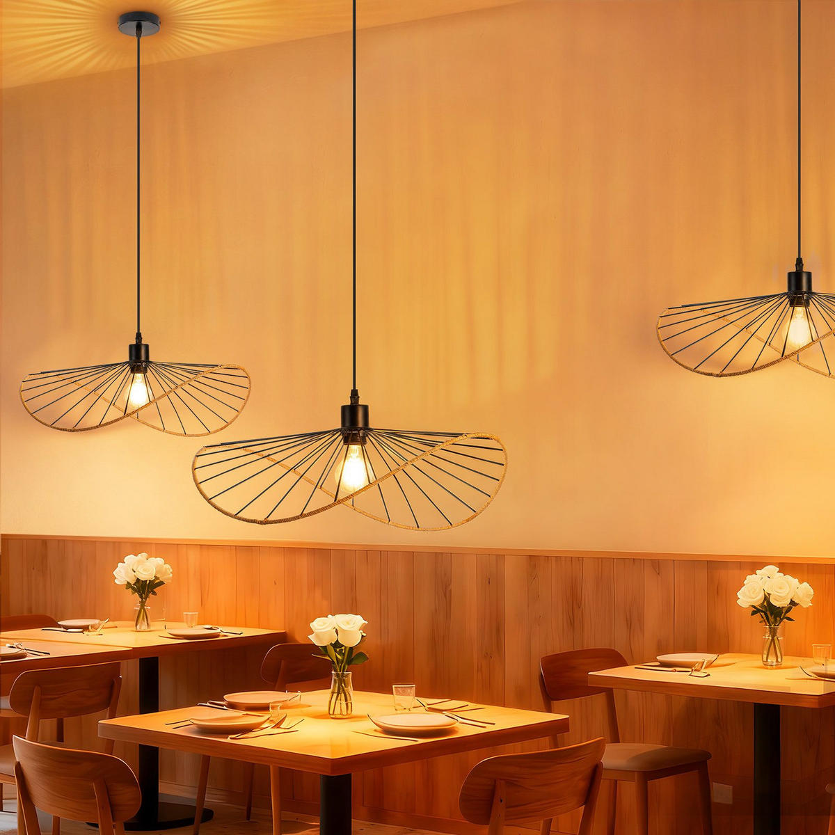 PENDELLEUCHTE BJORN Ⅲ 10/50/120 cm - Schwarz, Metall (10/50/120cm) - Nettlife