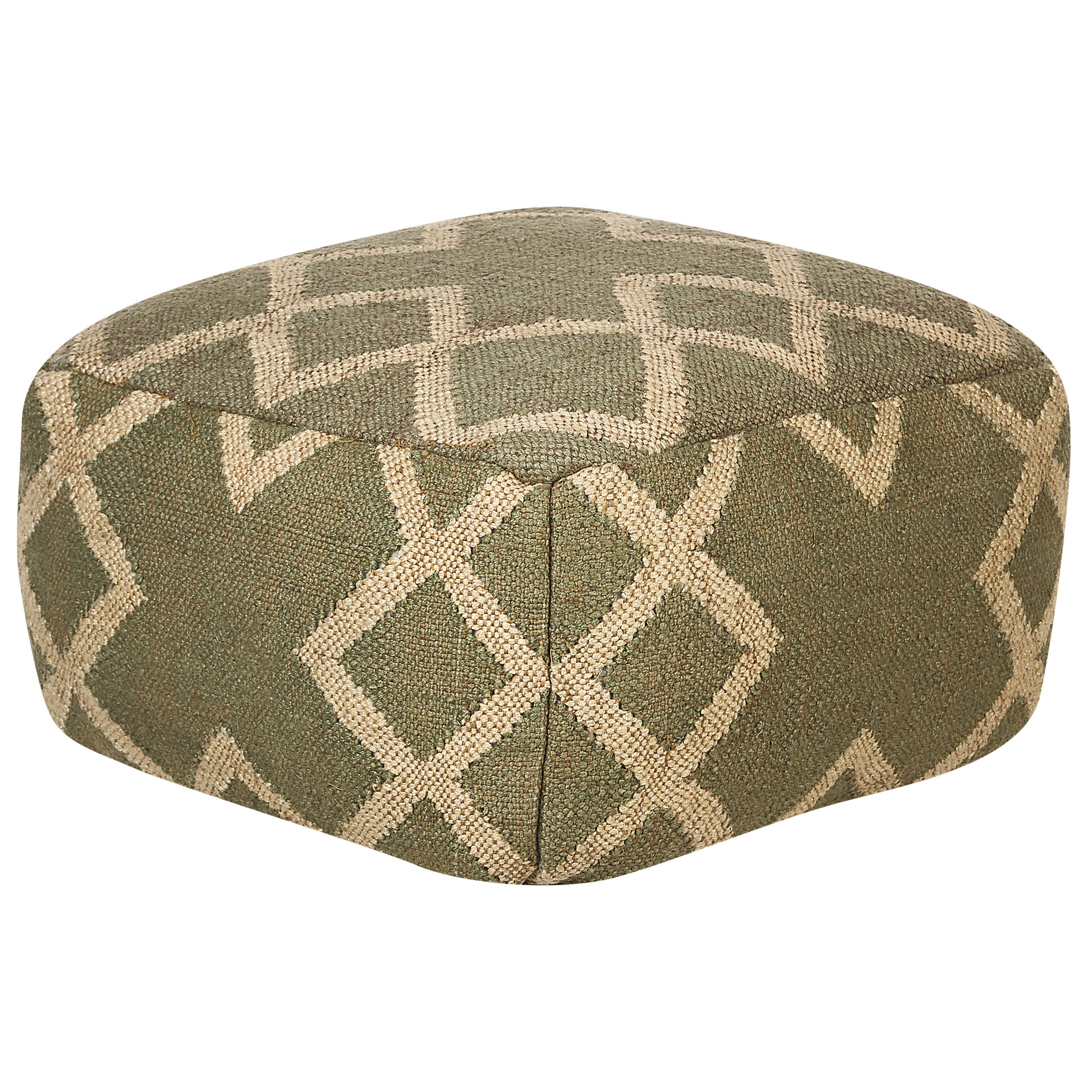 POUF Gopi 50/50/30 cm - Grün, Naturmaterialen (50/30/50cm) - Beliani