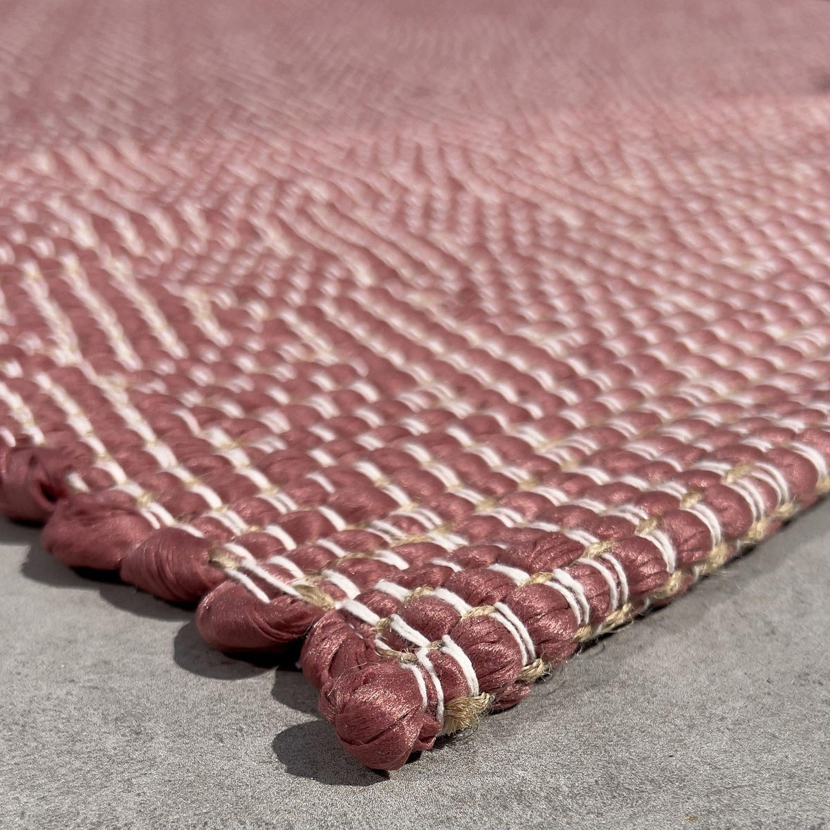 TEPPICH aus recycelten Fasern handgewebt rosa - Pink, Naturmaterialien (120/170cm) - AFK Living