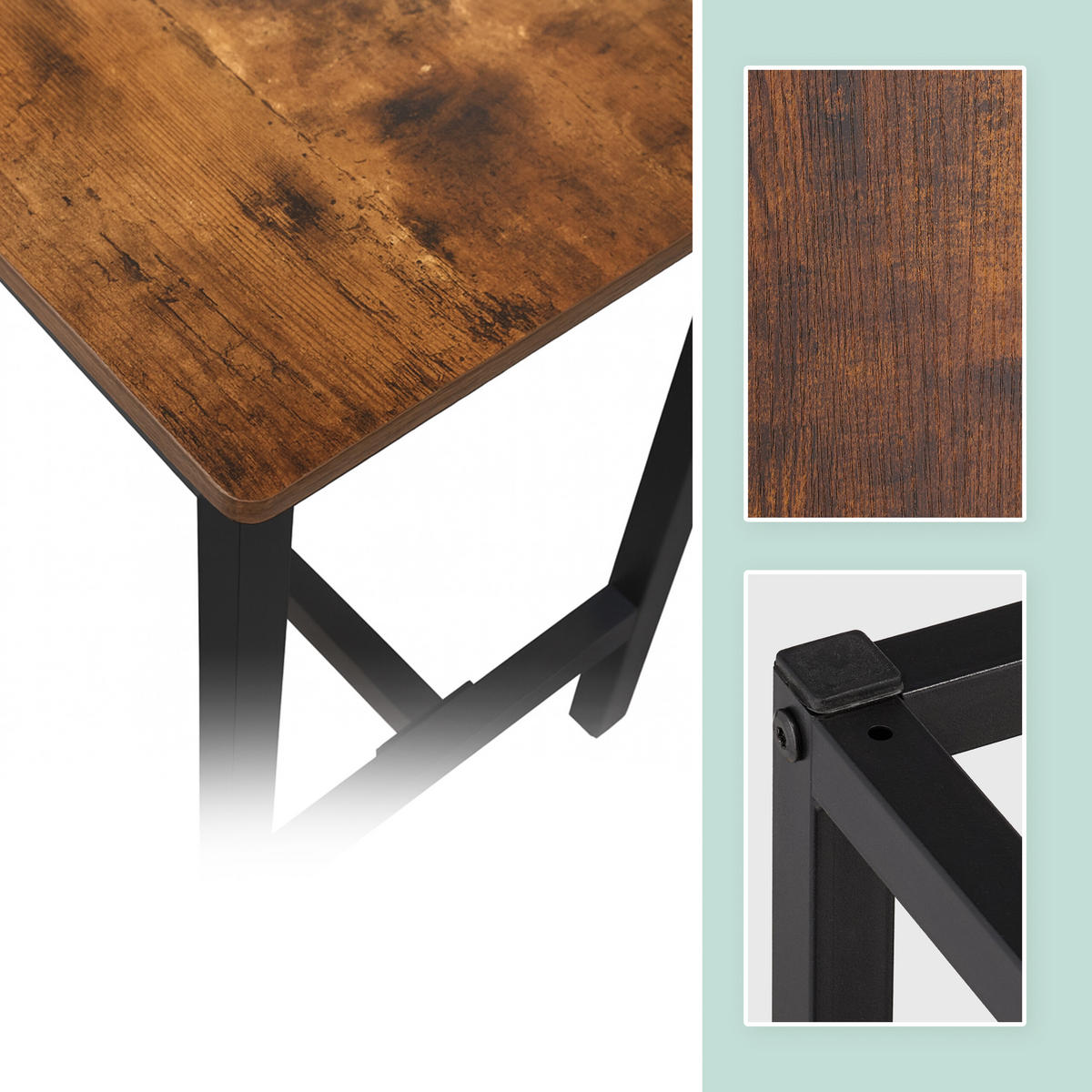 LAVICA - viacfarebná, kov/kompozitné drevo (108/51/32cm) - Relaxdays