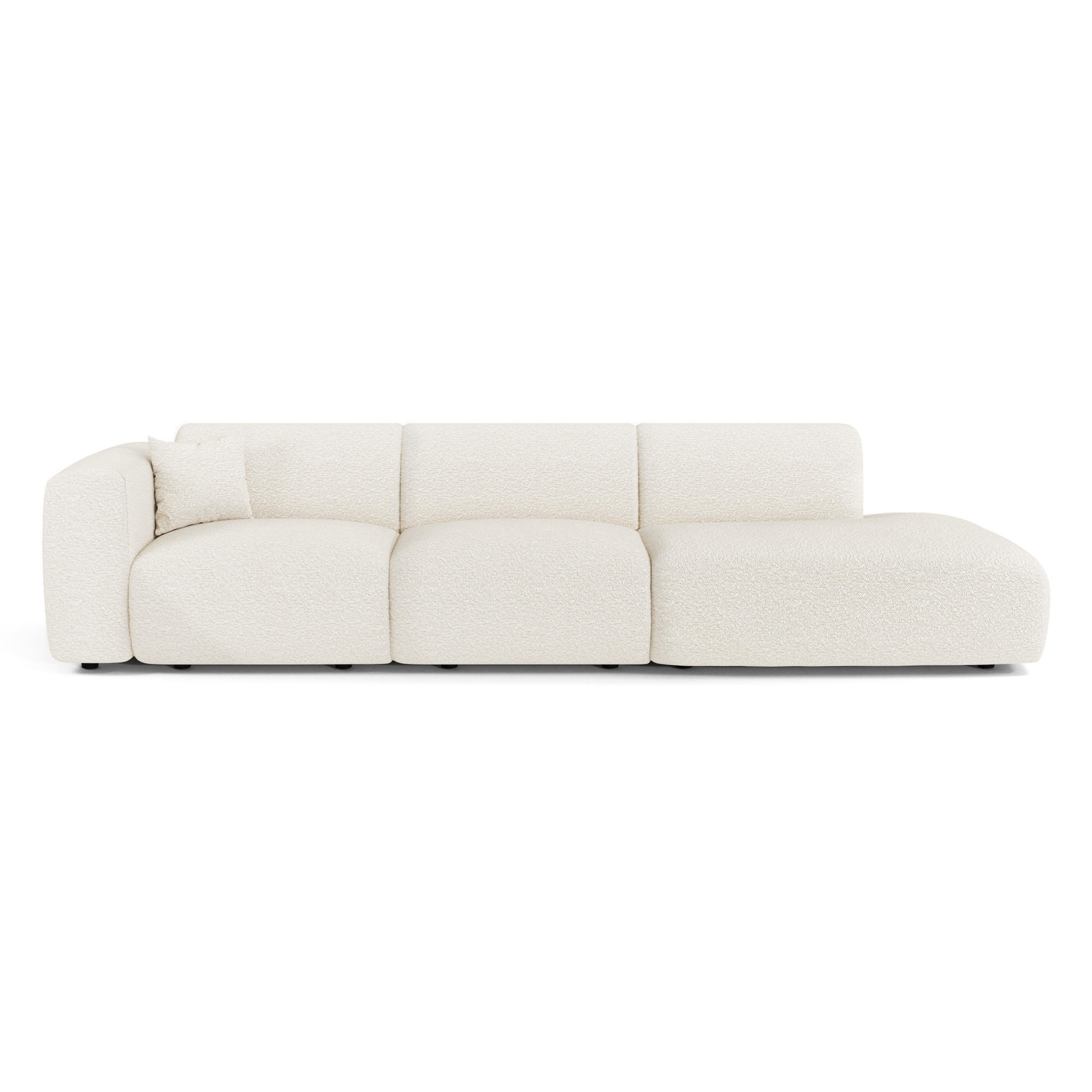 SOFA 5-Sitzer Bouclé-Stoff Creme 310cm - Creme, Textil (310/73/96cm) - Sia Home