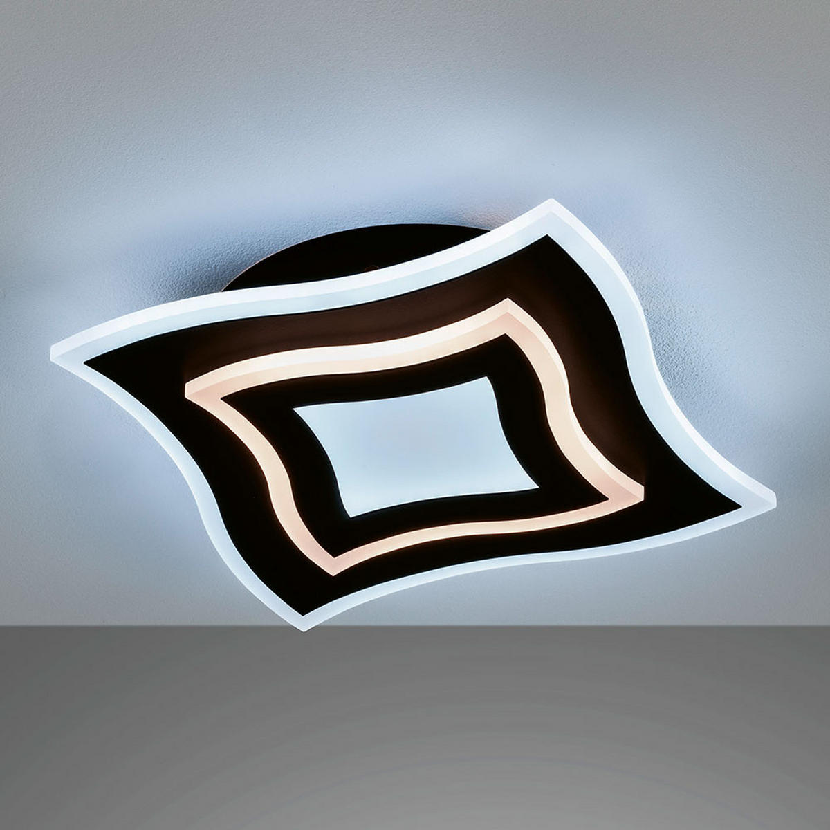 LED DECKENLEUCHTE Metall Schwarz - Schwarz, Metall (32.5/32.5/6cm)