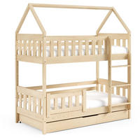ETAGENBETT Holzbett LUMBE, Hausform - Kieferfarben, Holz (80/190cm) - KONSIMO®